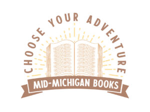 Portfolio 12 Bookstore Logo Design reads Choose Your Adventure with a vintage style engraved book illustration