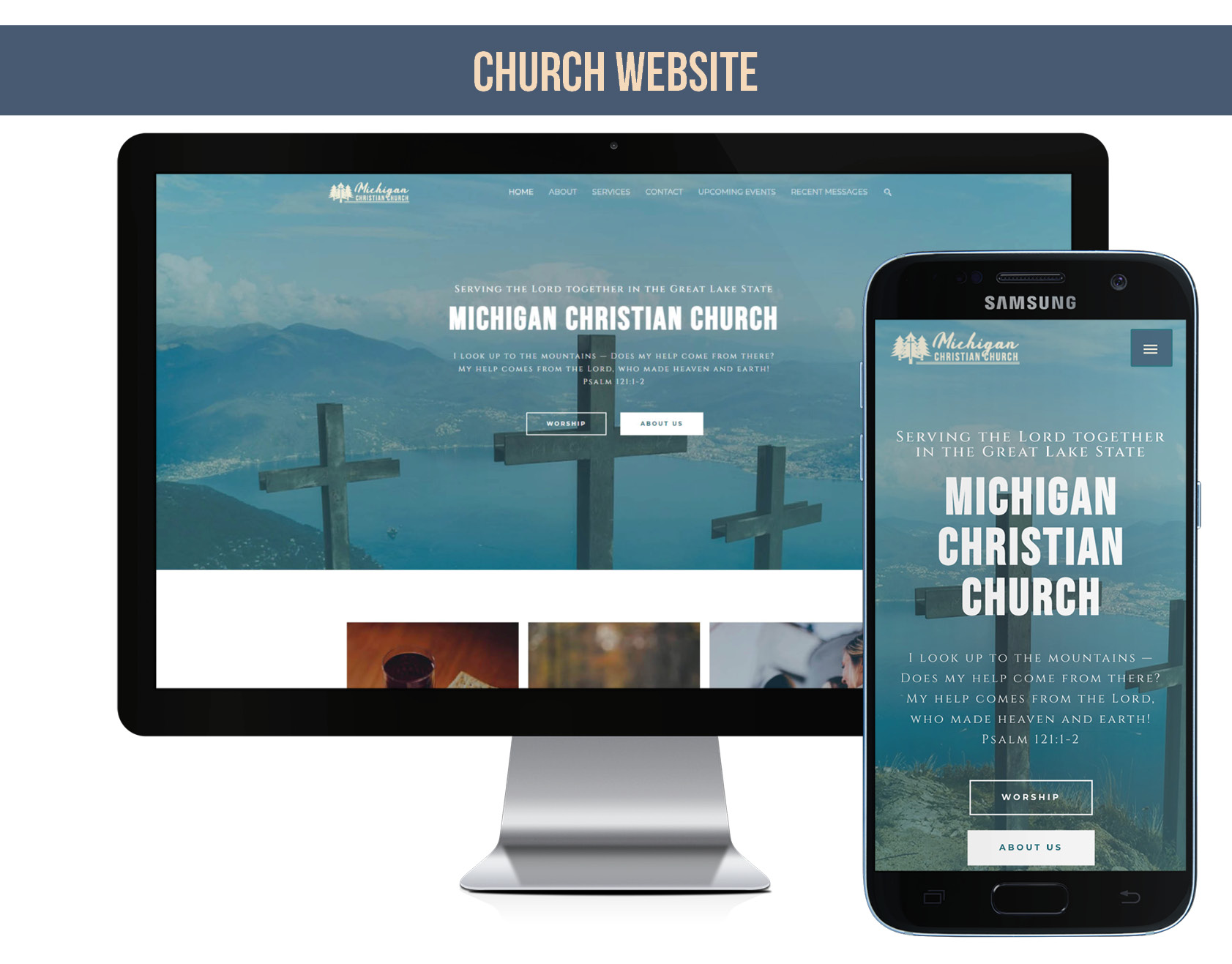 Sample church website in my design portfolio