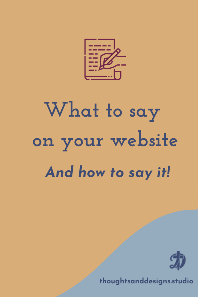 What to say on your website